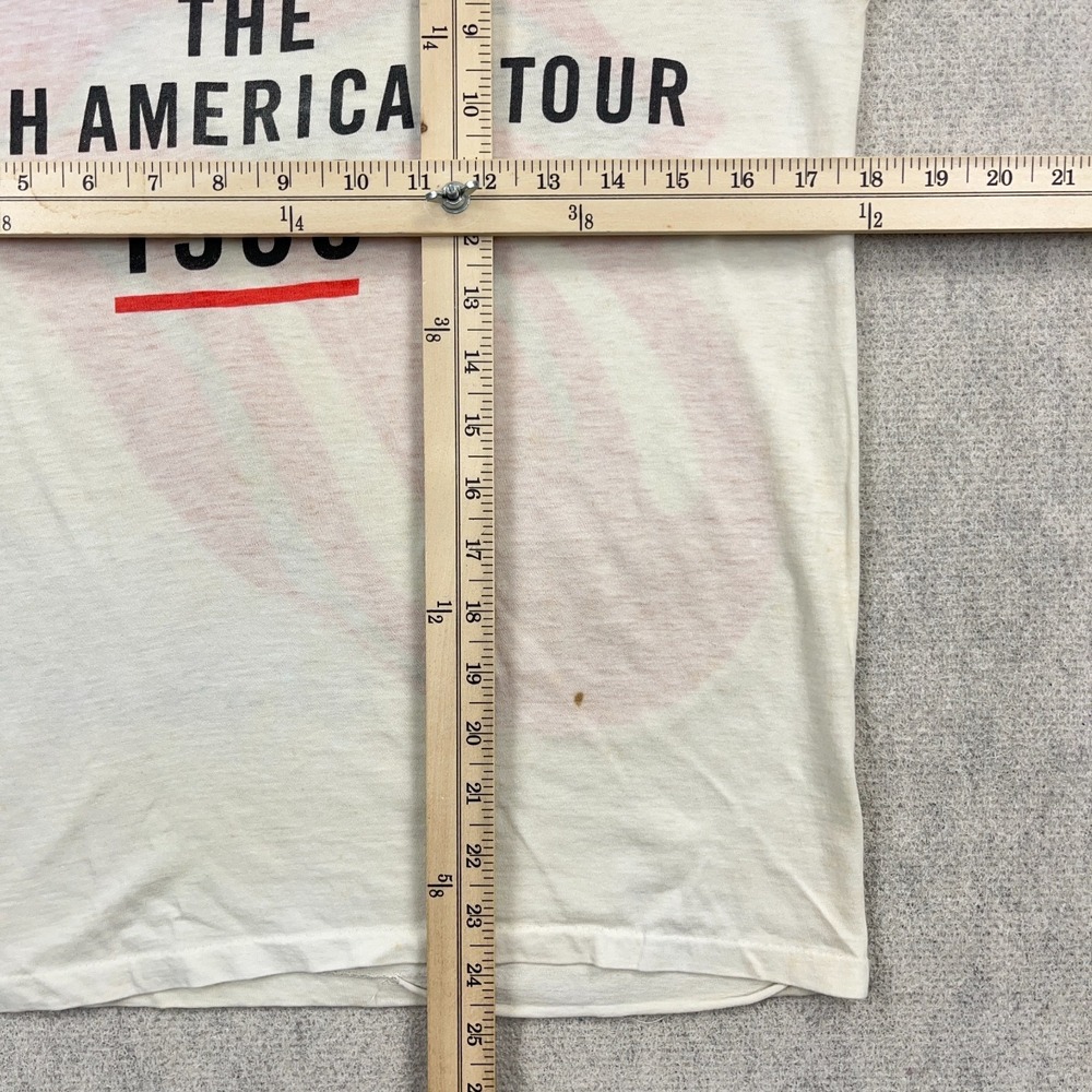 Vintage Rolling Stones Shirt Men Large White Band Tee 1989 80s Paper Thin Staind - Picture 15 of 16